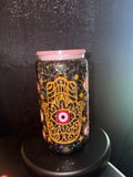 Pre made pink evil eye snow globe cup