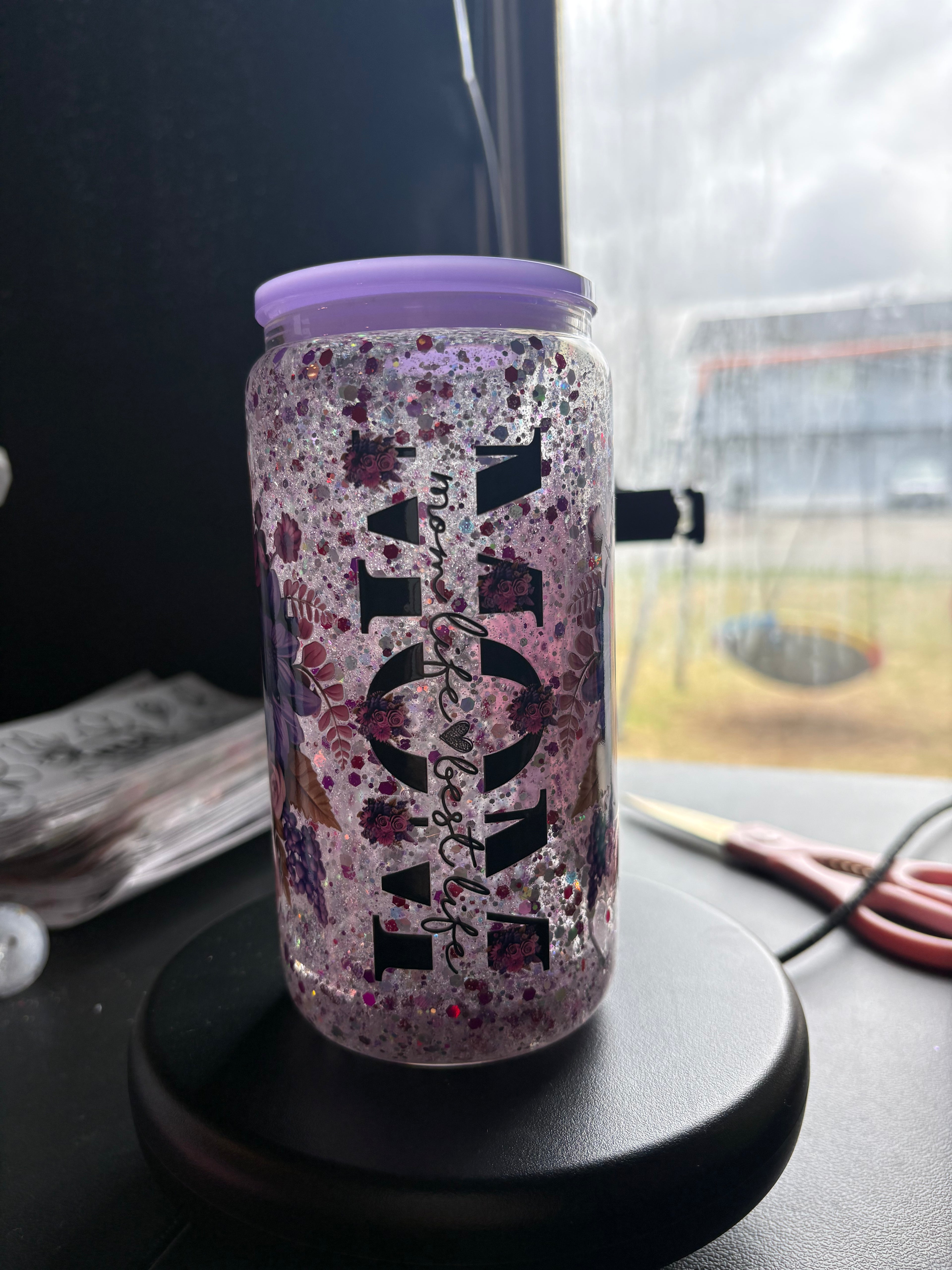 PRE MADE mom snow globe cup